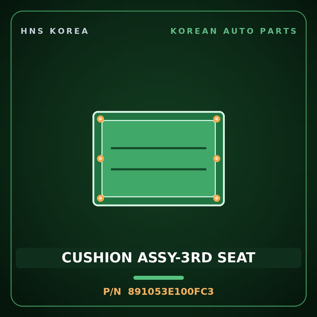 Genuine Mobis CUSHION ASSY-3RD SEAT 891053E100FC3 for Sorento 2006 HNS Parts Korea