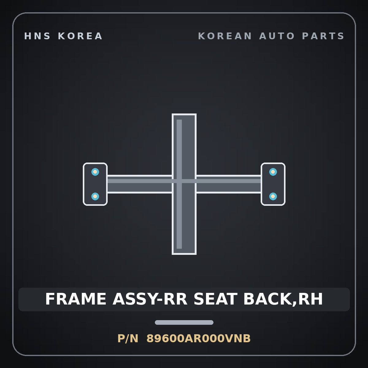Genuine Mobis FRAME ASSY-RR SEAT BACK,RH 89600AR000VNB for Genesis GV70 2021 HNS Parts Korea