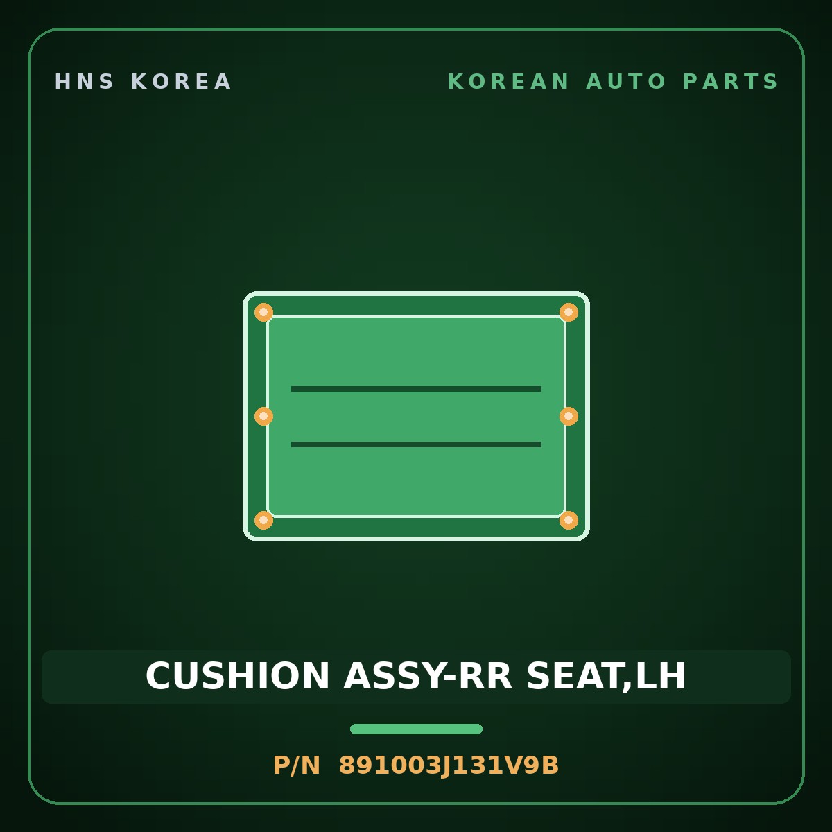 Genuine Mobis CUSHION ASSY-RR SEAT,LH 891003J131V9B for Veracruz 2006 HNS Parts Korea