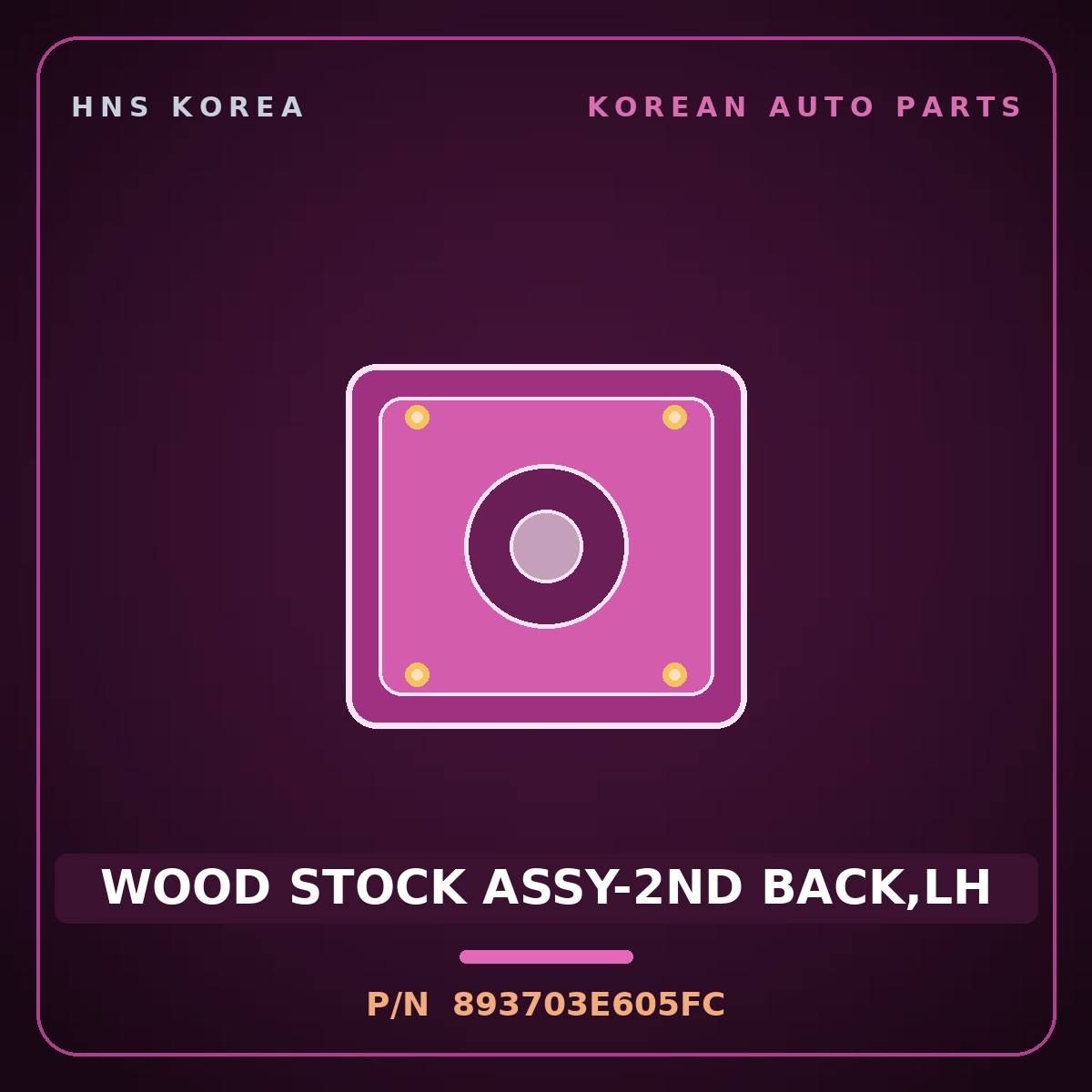 Genuine Mobis WOOD STOCK ASSY-2ND BACK,LH 893703E605FC for Sorento 2002 HNS Parts Korea