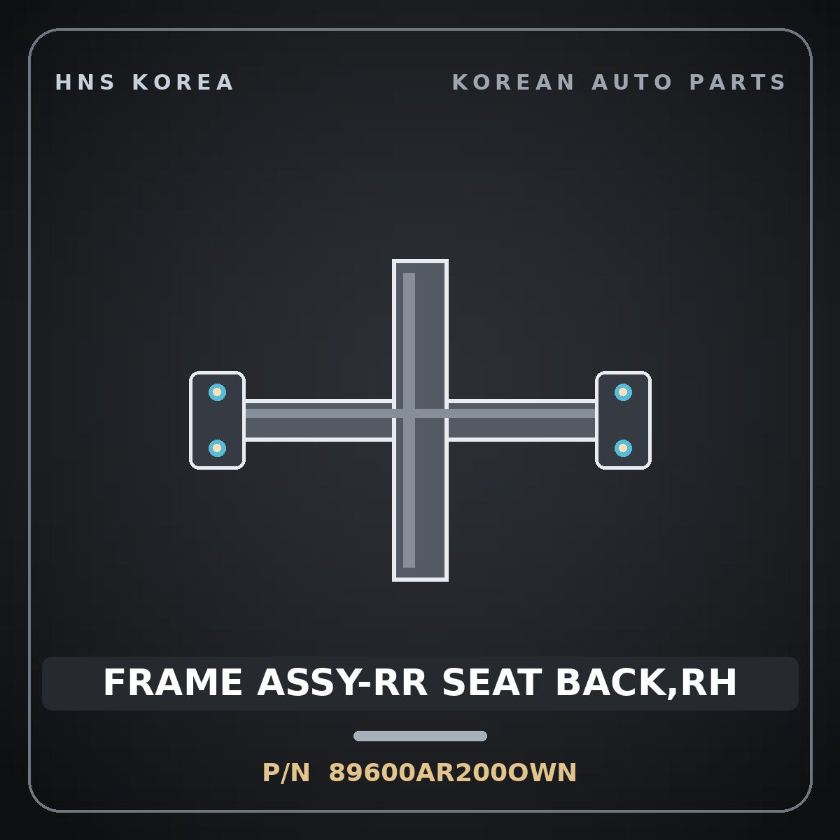 Genuine Mobis FRAME ASSY-RR SEAT BACK,RH 89600AR200OWN for Genesis GV70 2021 HNS Parts Korea