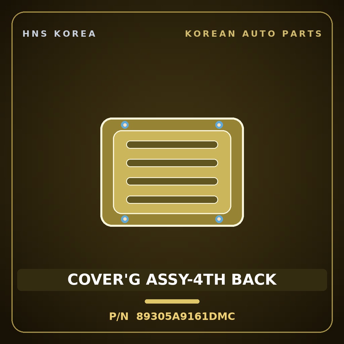 Genuine Mobis COVER'G ASSY-4TH BACK 89305A9161DMC for Carnival 2018 HNS Parts Korea