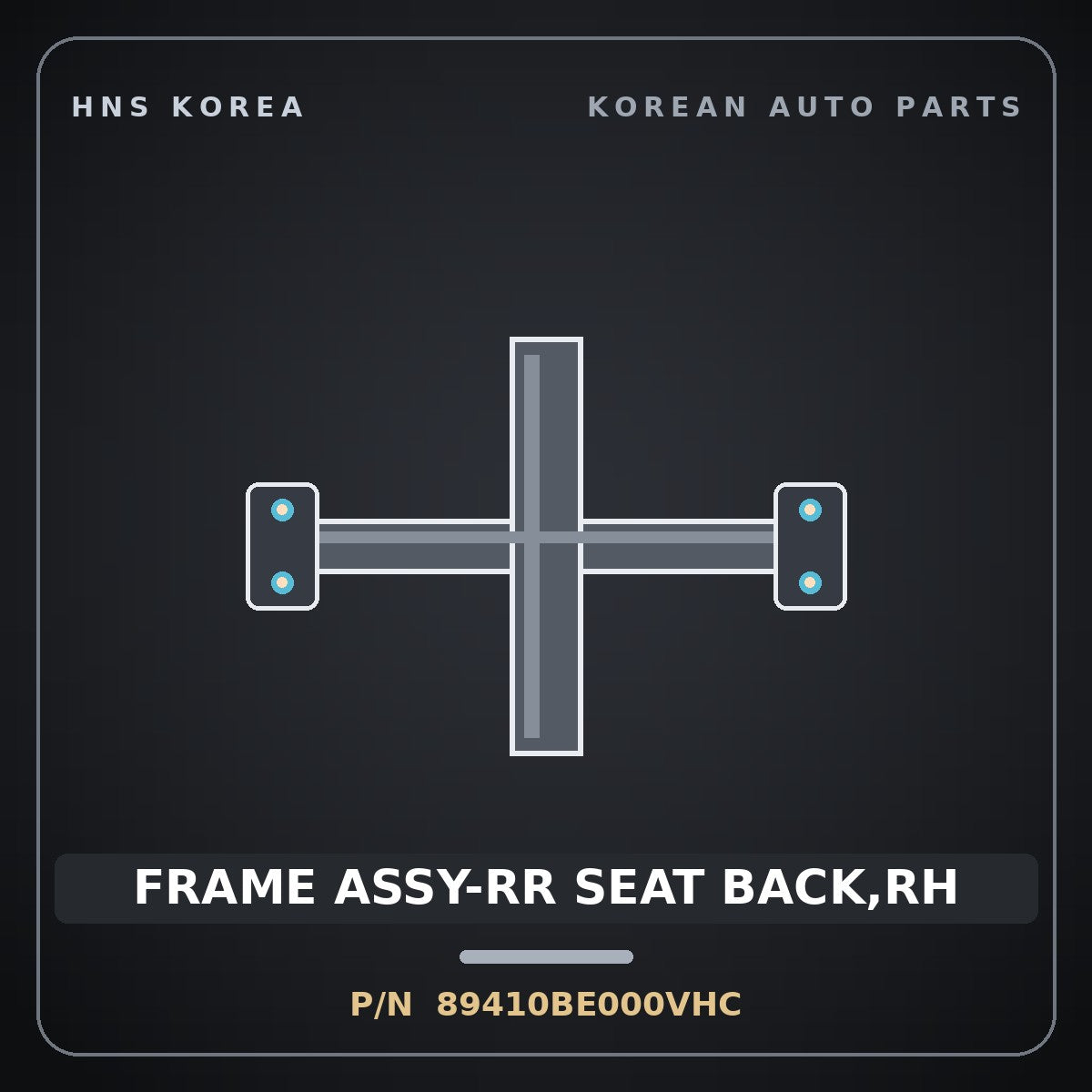 Genuine Mobis FRAME ASSY-RR SEAT BACK,RH 89410BE000VHC for Kona 2023 HNS Parts Korea
