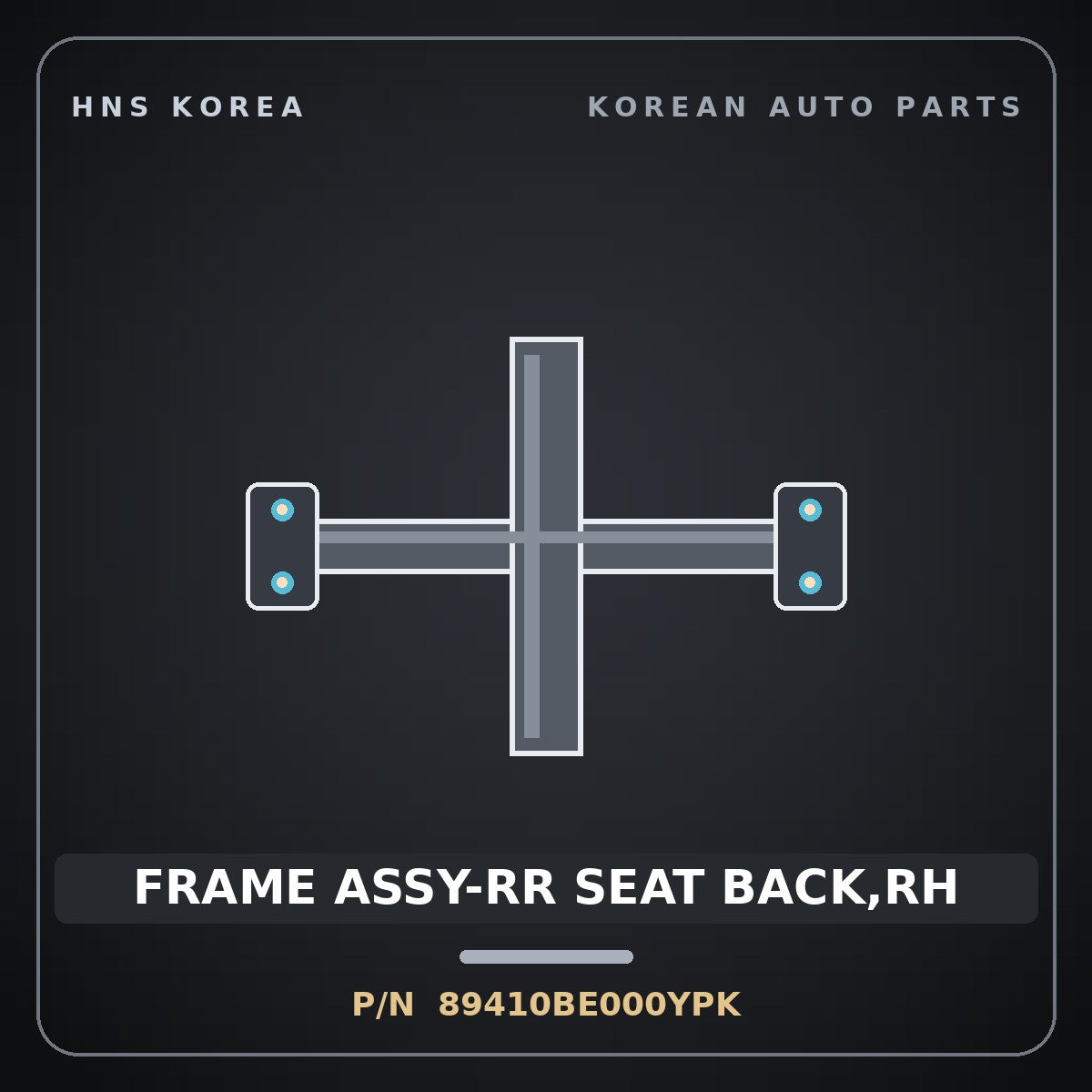 Genuine Mobis FRAME ASSY-RR SEAT BACK,RH 89410BE000YPK for Kona 2023 HNS Parts Korea