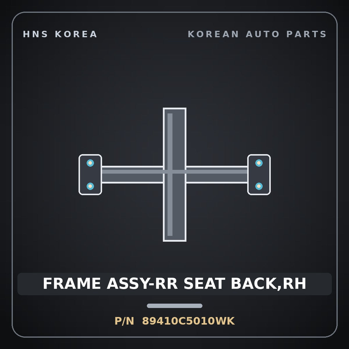 Genuine Mobis FRAME ASSY-RR SEAT BACK,RH 89410C5010WK for Sorento 2015 HNS Parts Korea