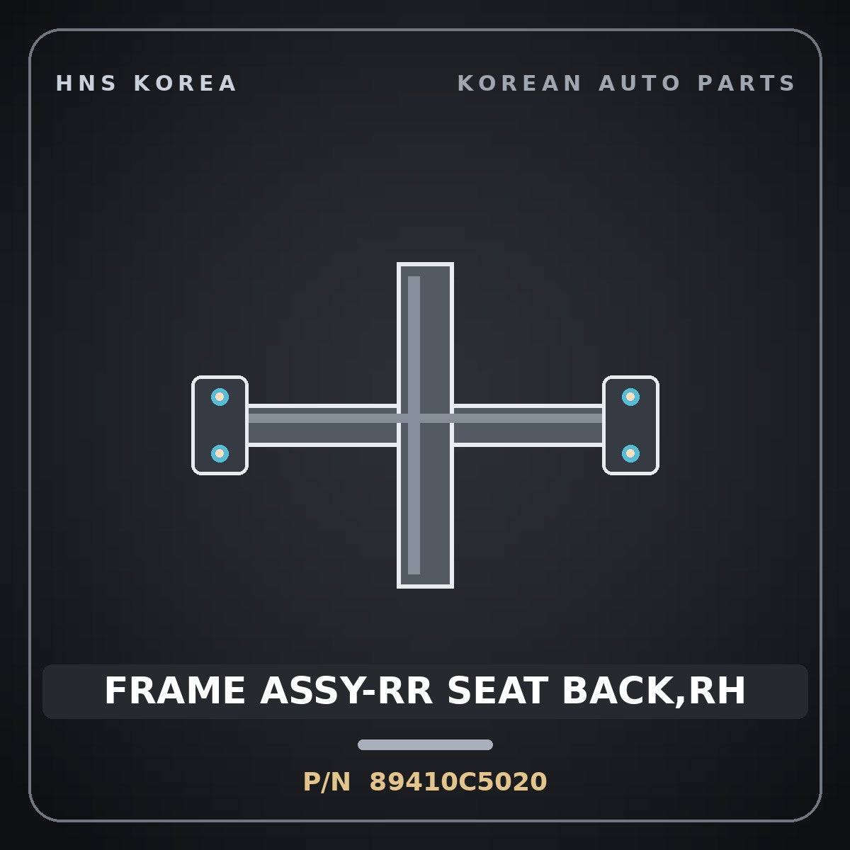 Genuine Mobis FRAME ASSY-RR SEAT BACK,RH 89410C5020 for Sorento 2015 HNS Parts Korea