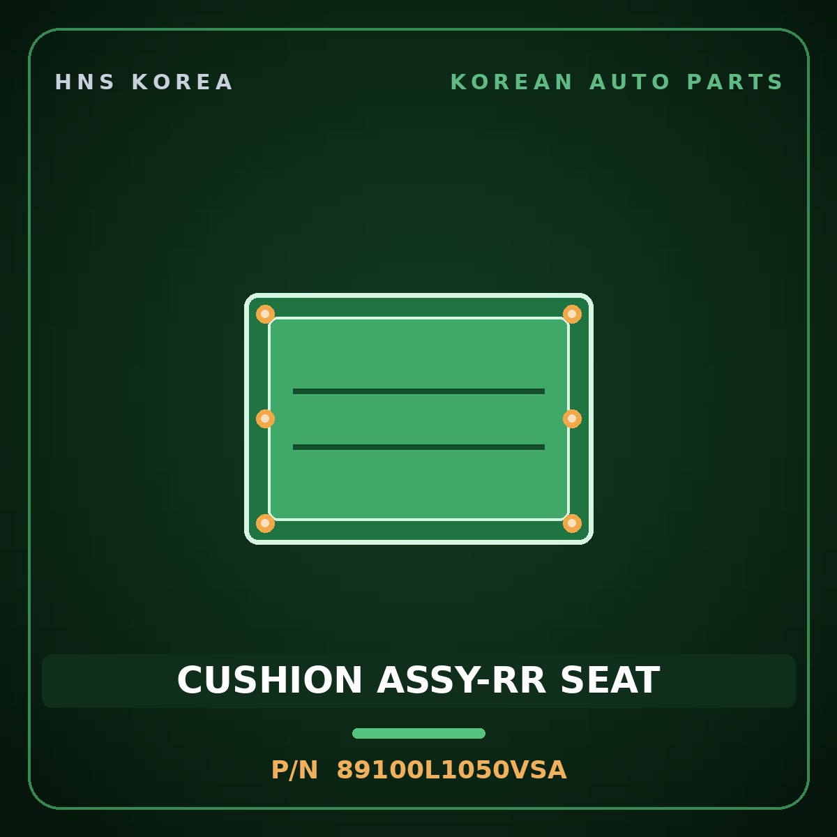 Genuine Mobis CUSHION ASSY-RR SEAT 89100L1050VSA for Sonata 2019 HNS Parts Korea