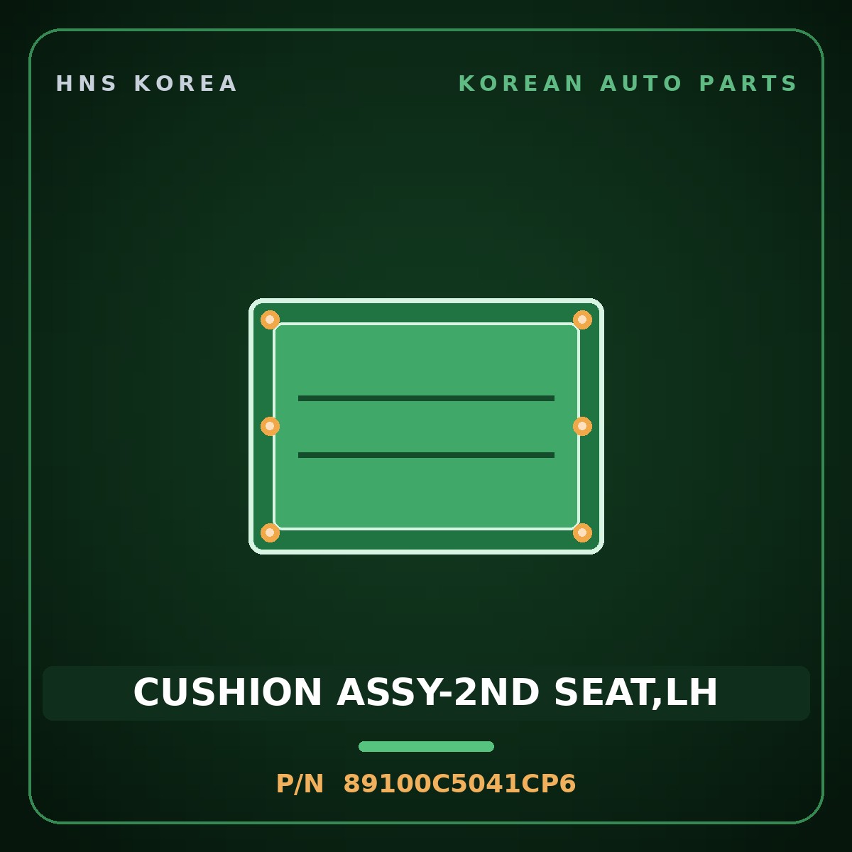 Genuine Mobis CUSHION ASSY-2ND SEAT,LH 89100C5041CP6 for Sorento 2015 HNS Parts Korea