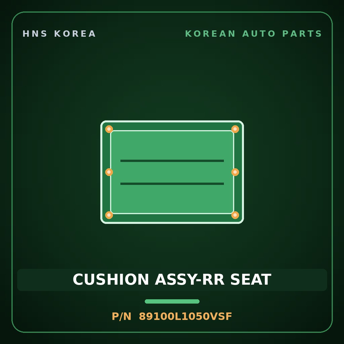 Genuine Mobis CUSHION ASSY-RR SEAT 89100L1050VSF for Sonata 2019 HNS Parts Korea