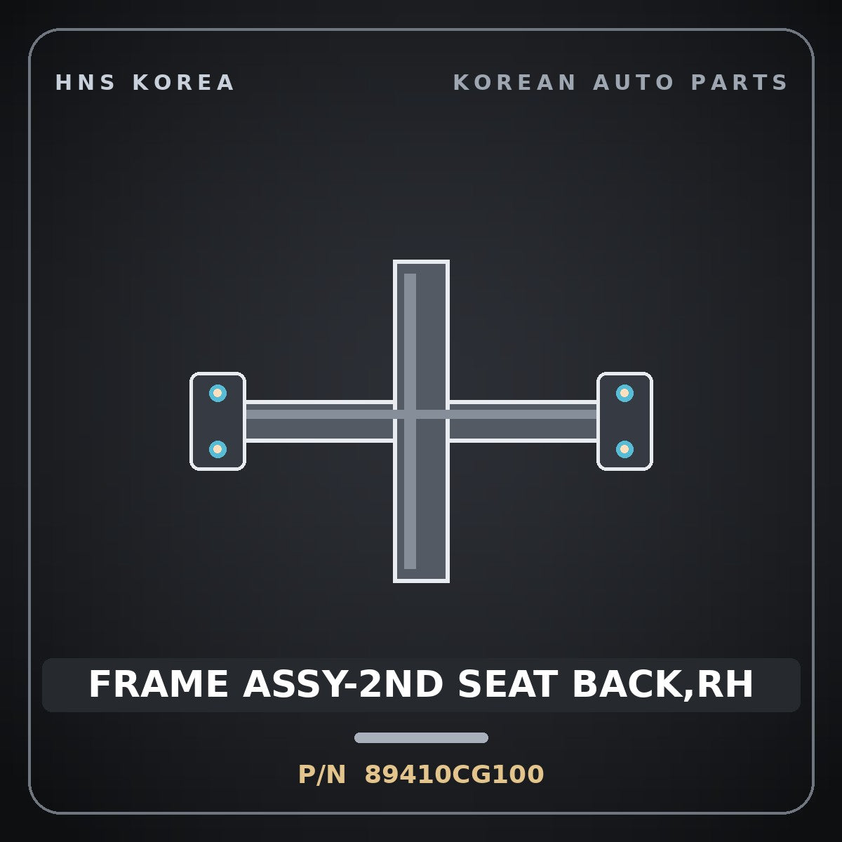 Genuine Mobis FRAME ASSY-2ND SEAT BACK,RH 89410CG100 for Staria 2021 HNS Parts Korea