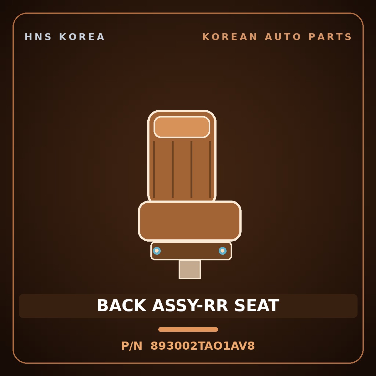 Genuine Mobis BACK ASSY-RR SEAT 893002TAO1AV8 for K5 2014 HNS Parts Korea