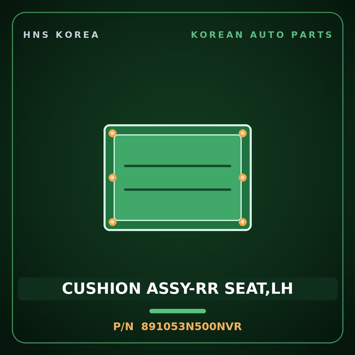 Genuine Mobis CUSHION ASSY-RR SEAT,LH 891053N500NVR for Equus 2013 HNS Parts Korea