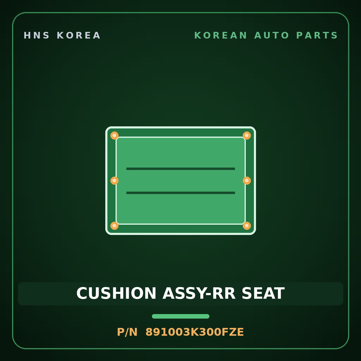Genuine Mobis CUSHION ASSY-RR SEAT 891003K300FZE for Sonata 2004 HNS Parts Korea