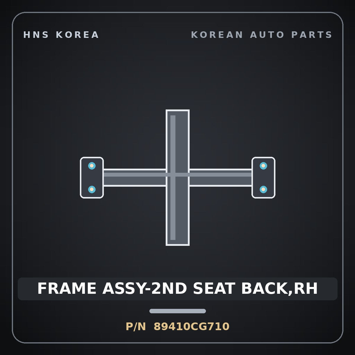 Genuine Mobis FRAME ASSY-2ND SEAT BACK,RH 89410CG710 for Staria 2021 HNS Parts Korea