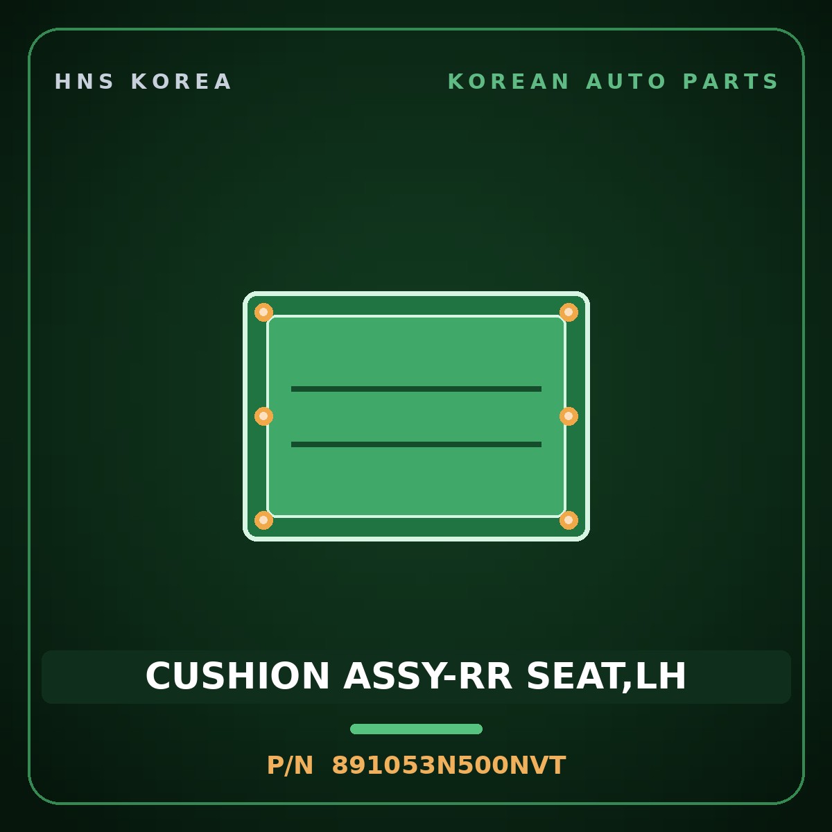 Genuine Mobis CUSHION ASSY-RR SEAT,LH 891053N500NVT for Equus 2013 HNS Parts Korea