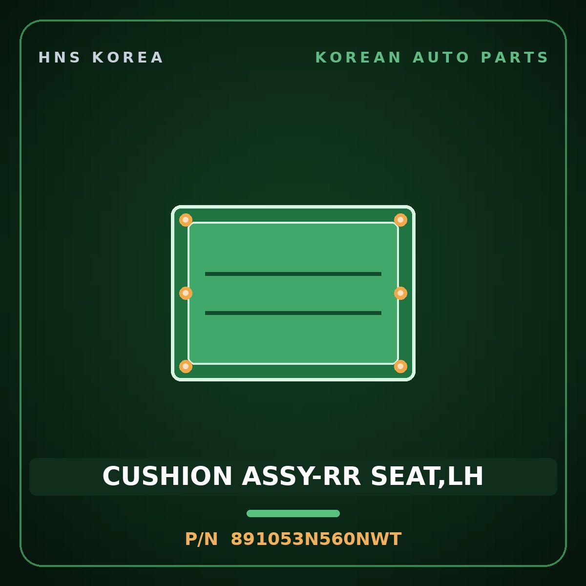 Genuine Mobis CUSHION ASSY-RR SEAT,LH 891053N560NWT for Equus 2013 HNS Parts Korea