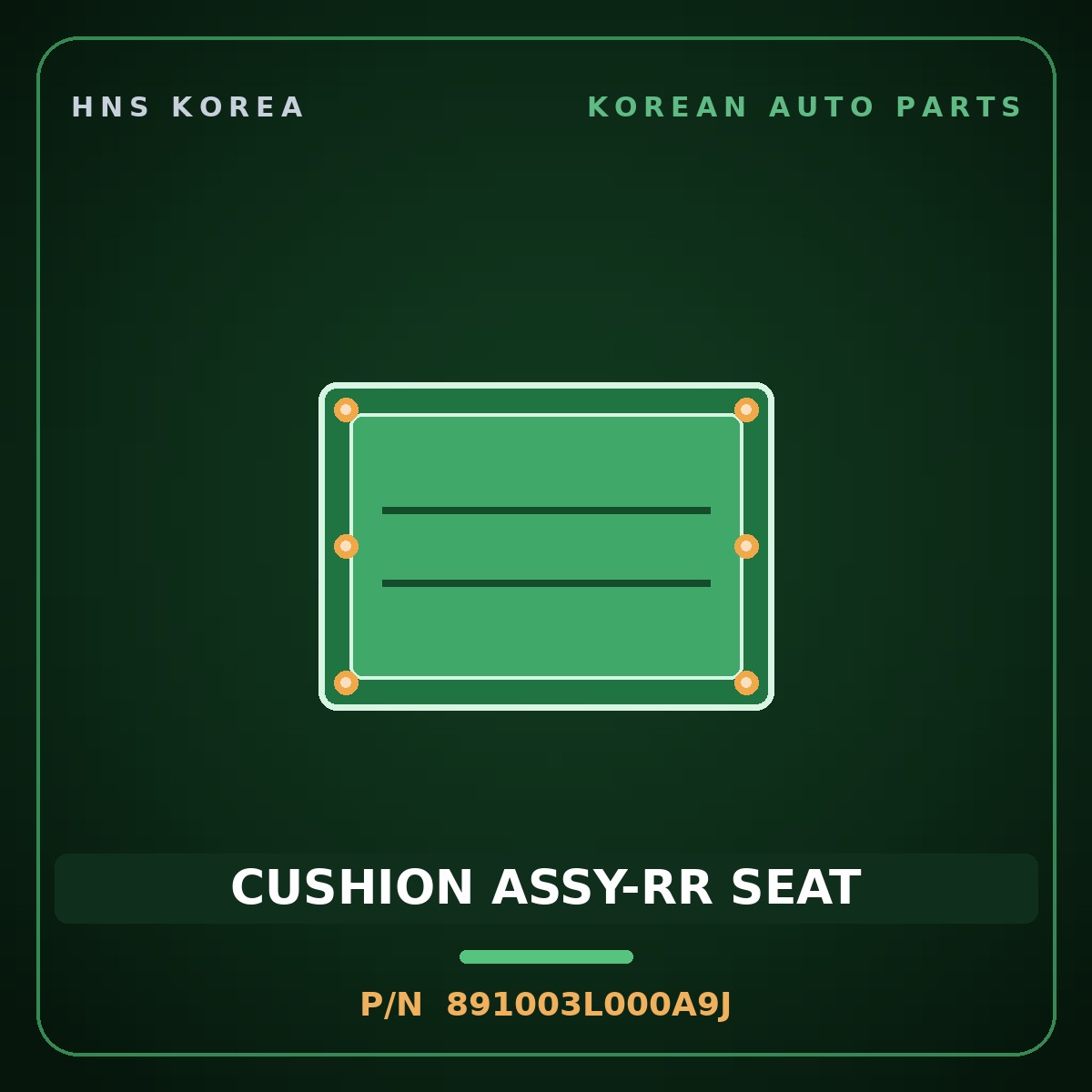 Genuine Mobis CUSHION ASSY-RR SEAT 891003L000A9J for Grandeur 2005 HNS Parts Korea