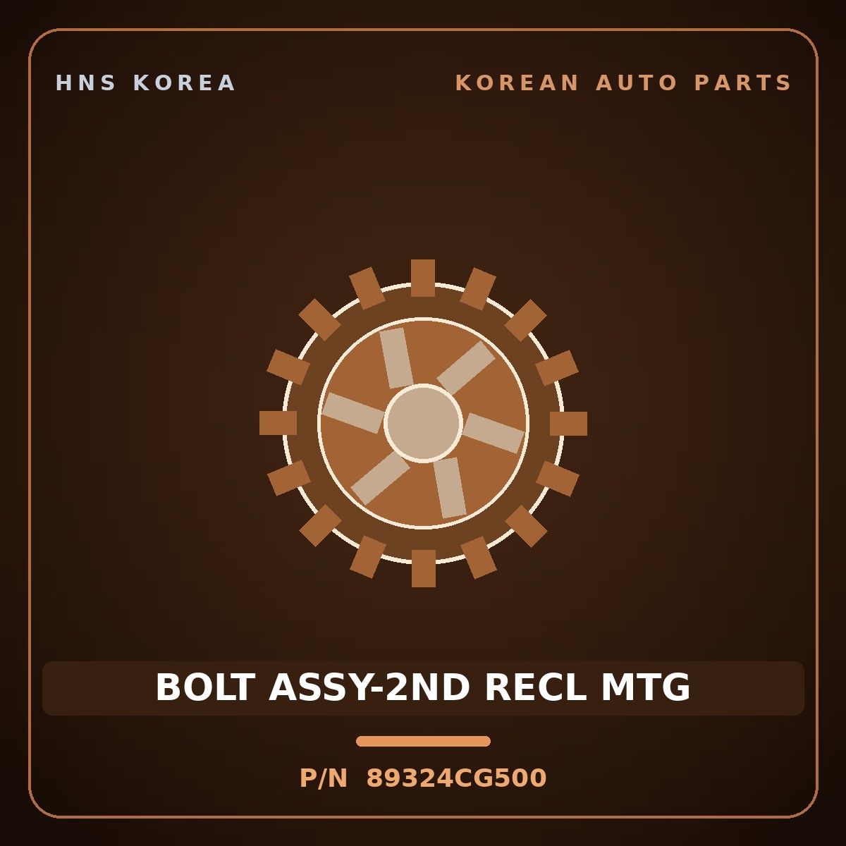Genuine Mobis BOLT ASSY-2ND RECL MTG 89324CG500 for Staria 2021 HNS Parts Korea
