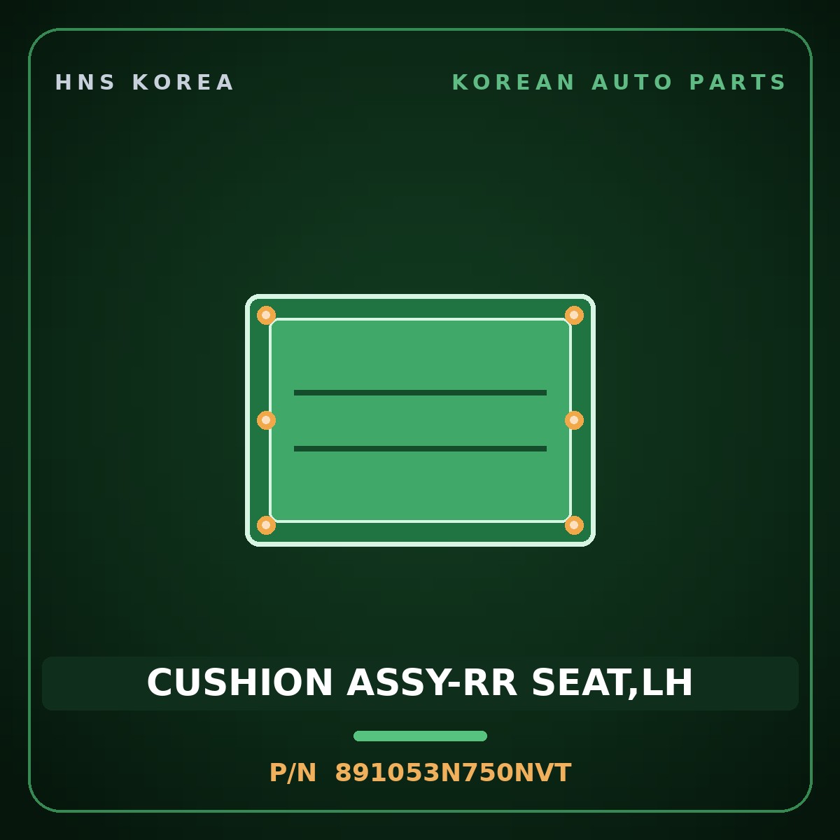 Genuine Mobis CUSHION ASSY-RR SEAT,LH 891053N750NVT for Equus 2013 HNS Parts Korea