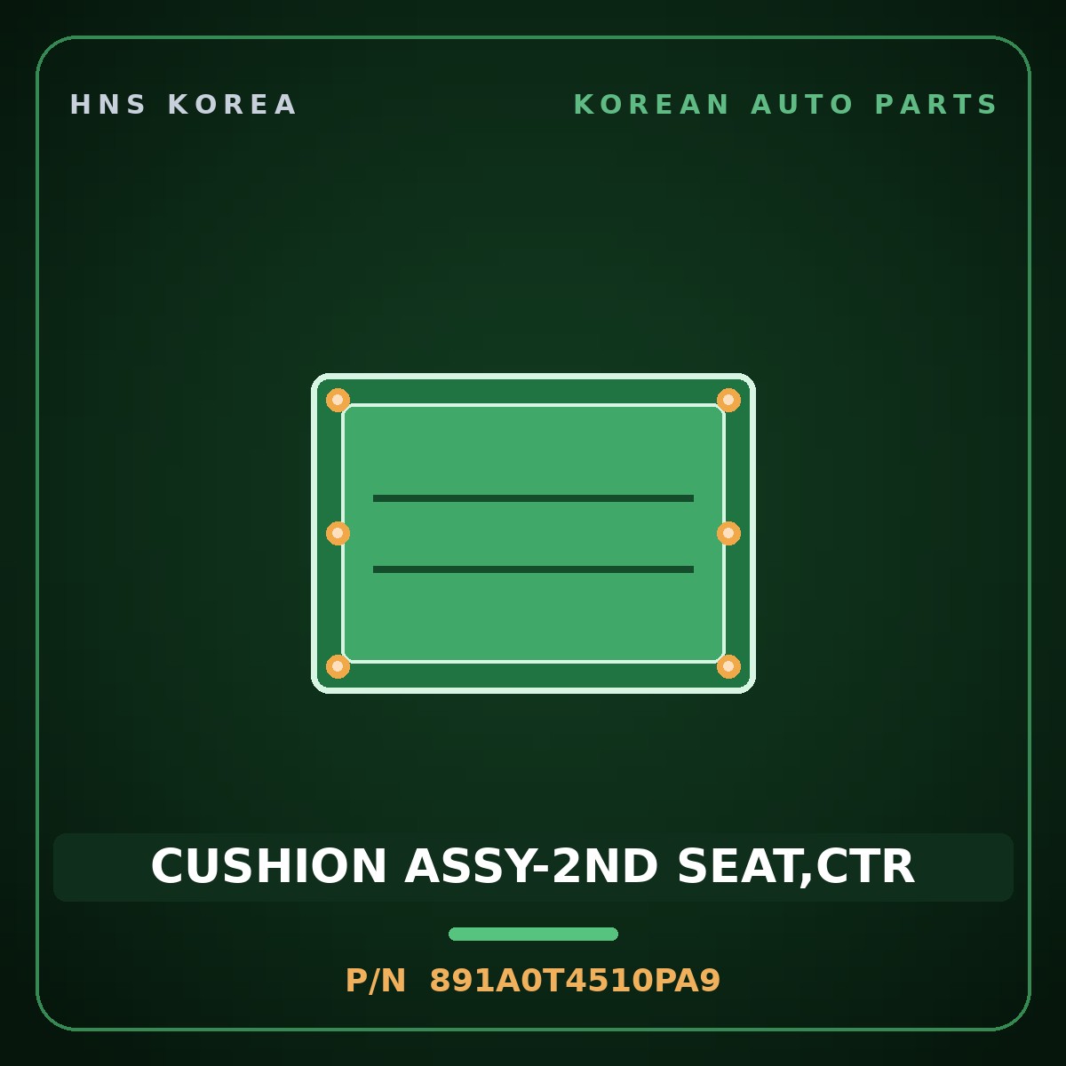 Genuine Mobis CUSHION ASSY-2ND SEAT,CTR 891A0T4510PA9 for G90 2022 HNS Parts Korea