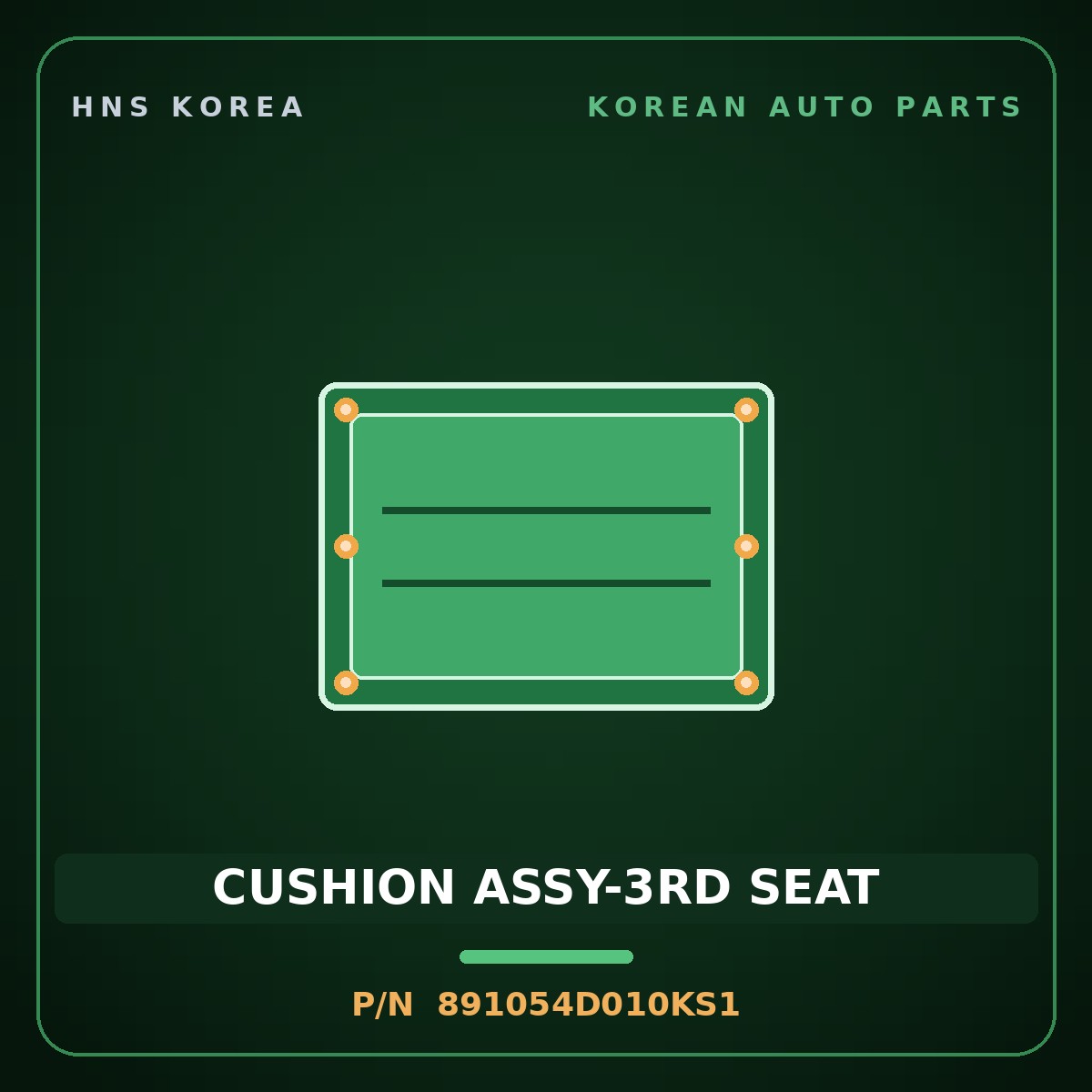 Genuine Mobis CUSHION ASSY-3RD SEAT 891054D010KS1 for Carnival 2005 HNS Parts Korea