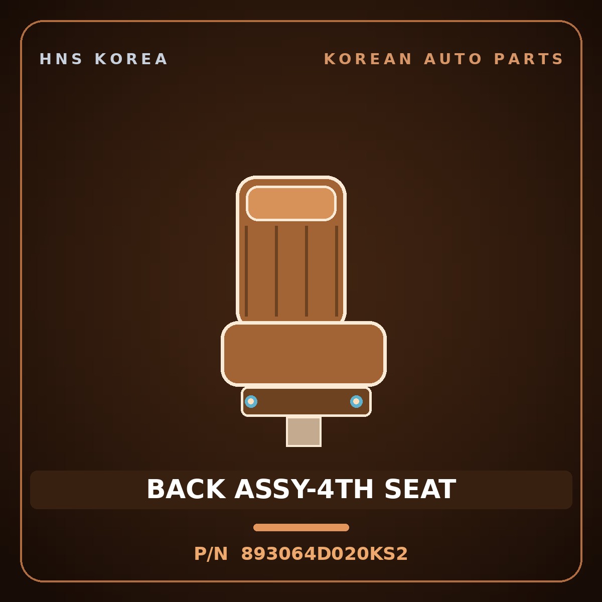 Genuine Mobis BACK ASSY-4TH SEAT 893064D020KS2 for Carnival 2005 HNS Parts Korea