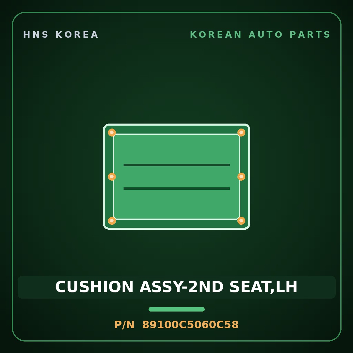 Genuine Mobis CUSHION ASSY-2ND SEAT,LH 89100C5060C58 for Sorento 2015 HNS Parts Korea