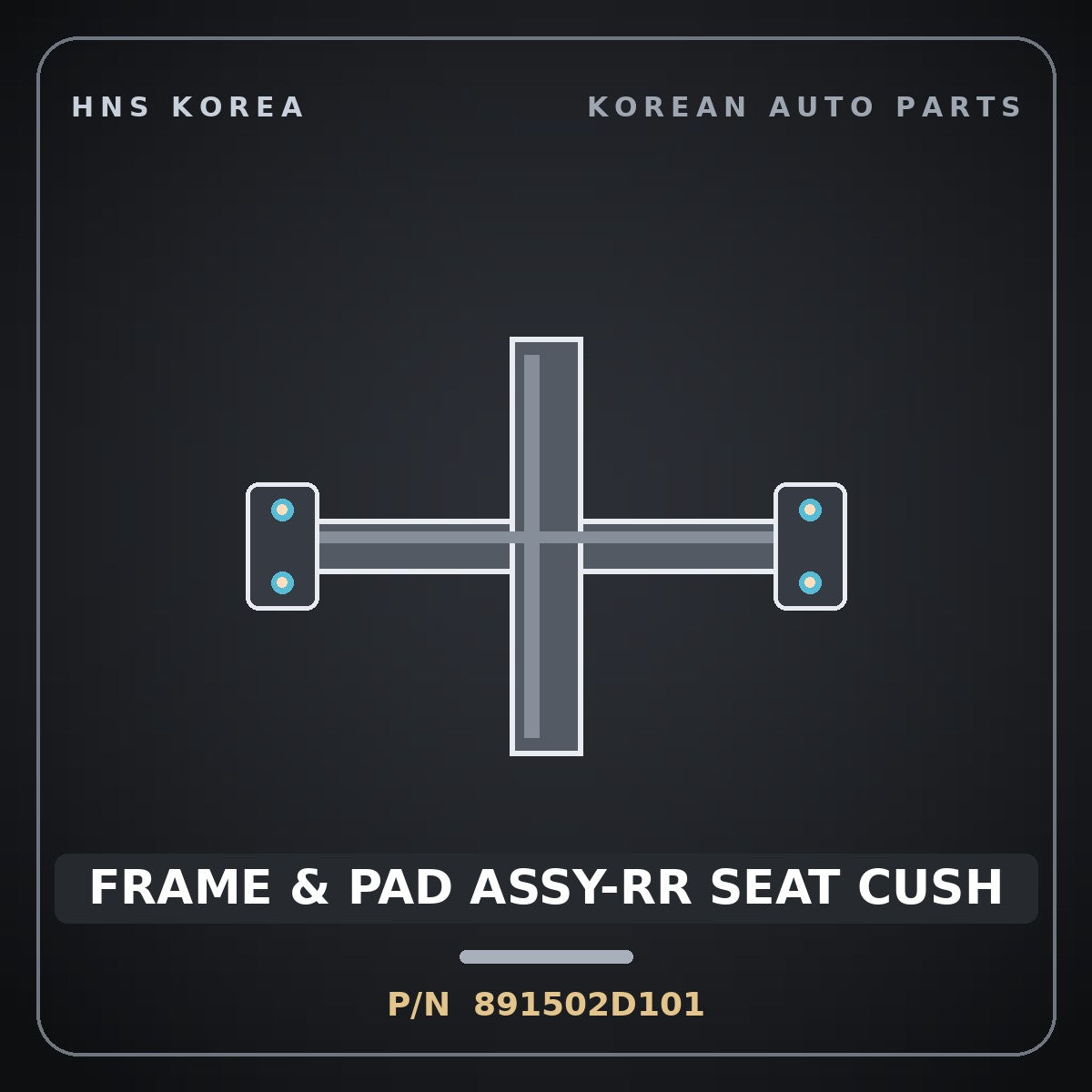 Genuine Mobis FRAME & PAD ASSY-RR SEAT CUSH 891502D101 for Elantra 2000 HNS Parts Korea