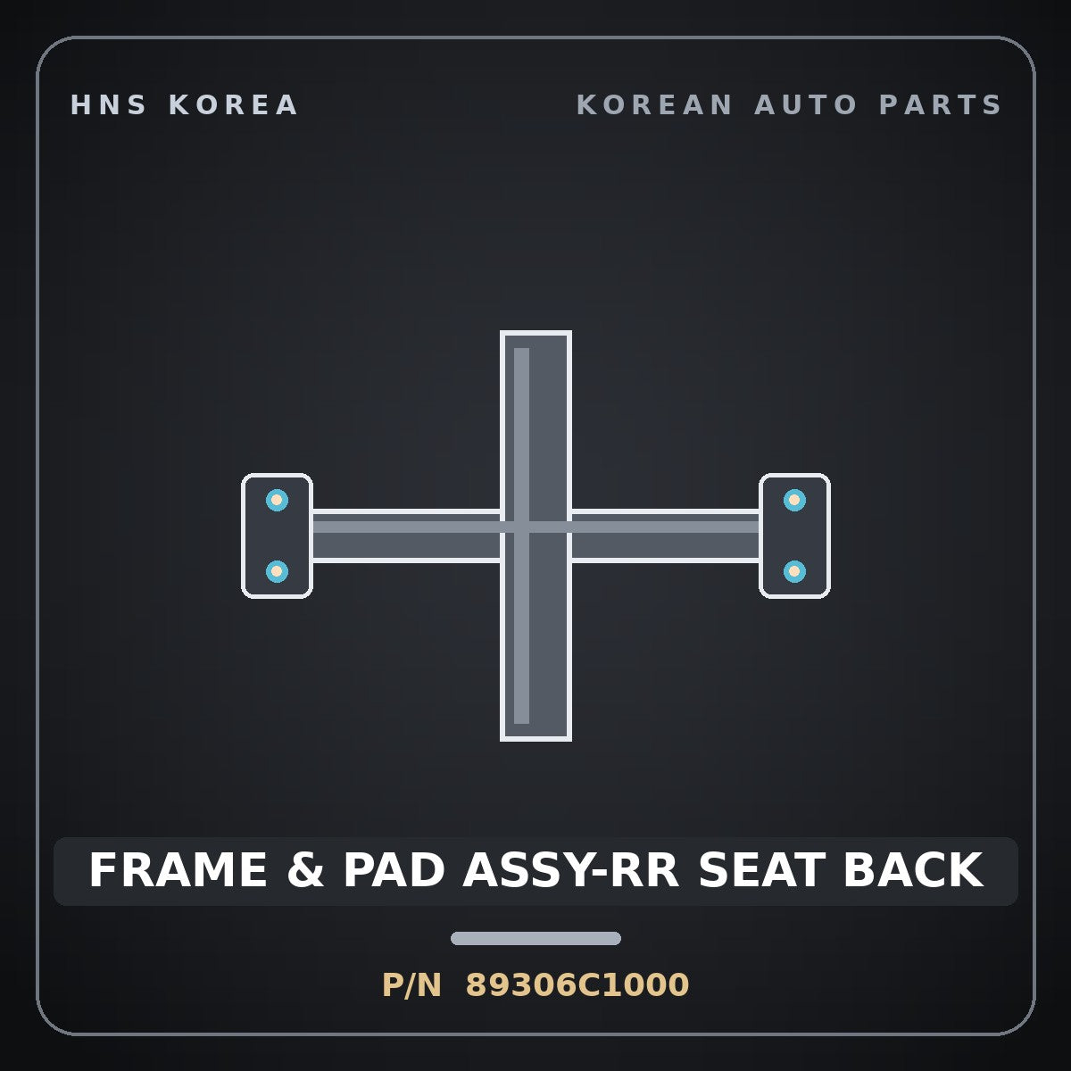 Genuine Mobis FRAME & PAD ASSY-RR SEAT BACK 89306C1000 for Sonata 2014 HNS Parts Korea