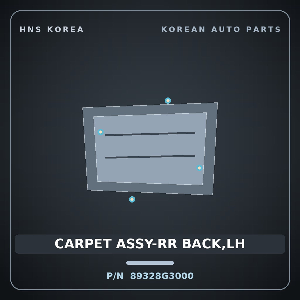 Genuine Mobis CARPET ASSY-RR BACK,LH 89328G3000 for i30 2017 HNS Parts Korea