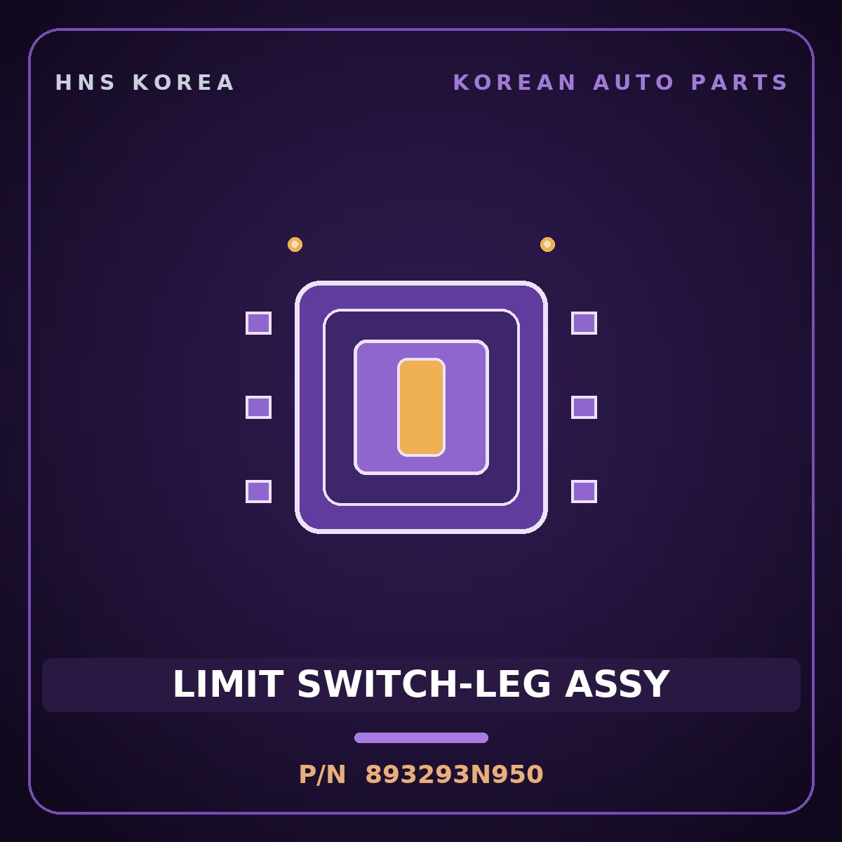 Genuine Mobis LIMIT SWITCH-LEG ASSY 893293N950 for Equus 2013 HNS Parts Korea