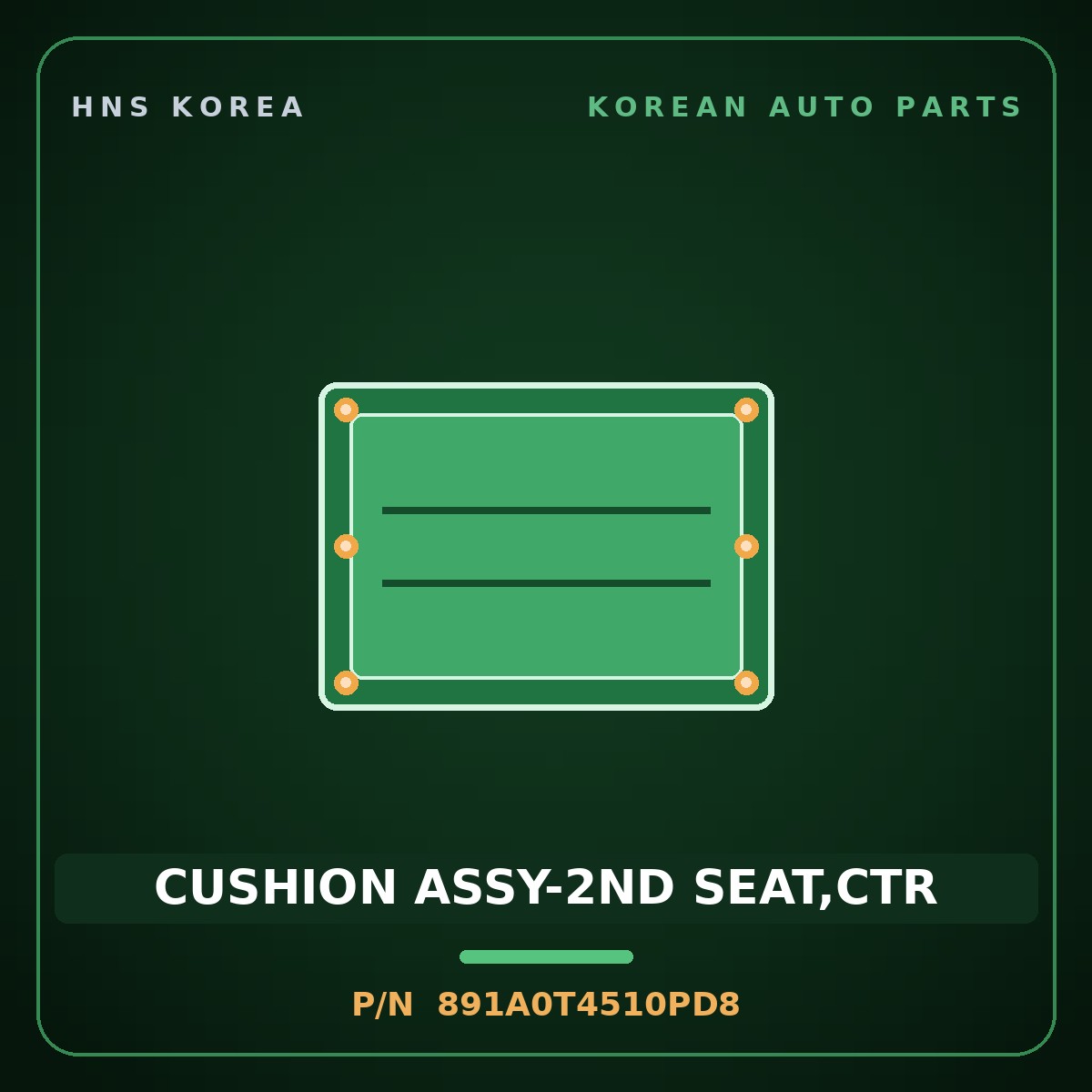 Genuine Mobis CUSHION ASSY-2ND SEAT,CTR 891A0T4510PD8 for G90 2022 HNS Parts Korea