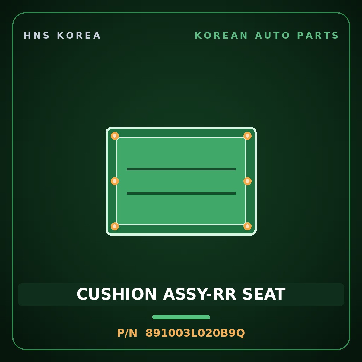 Genuine Mobis CUSHION ASSY-RR SEAT 891003L020B9Q for Grandeur 2005 HNS Parts Korea