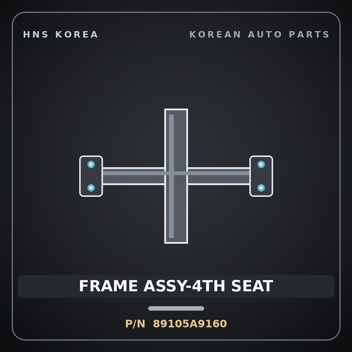 Genuine Mobis FRAME ASSY-4TH SEAT 89105A9160 for Carnival 2014 HNS Parts Korea