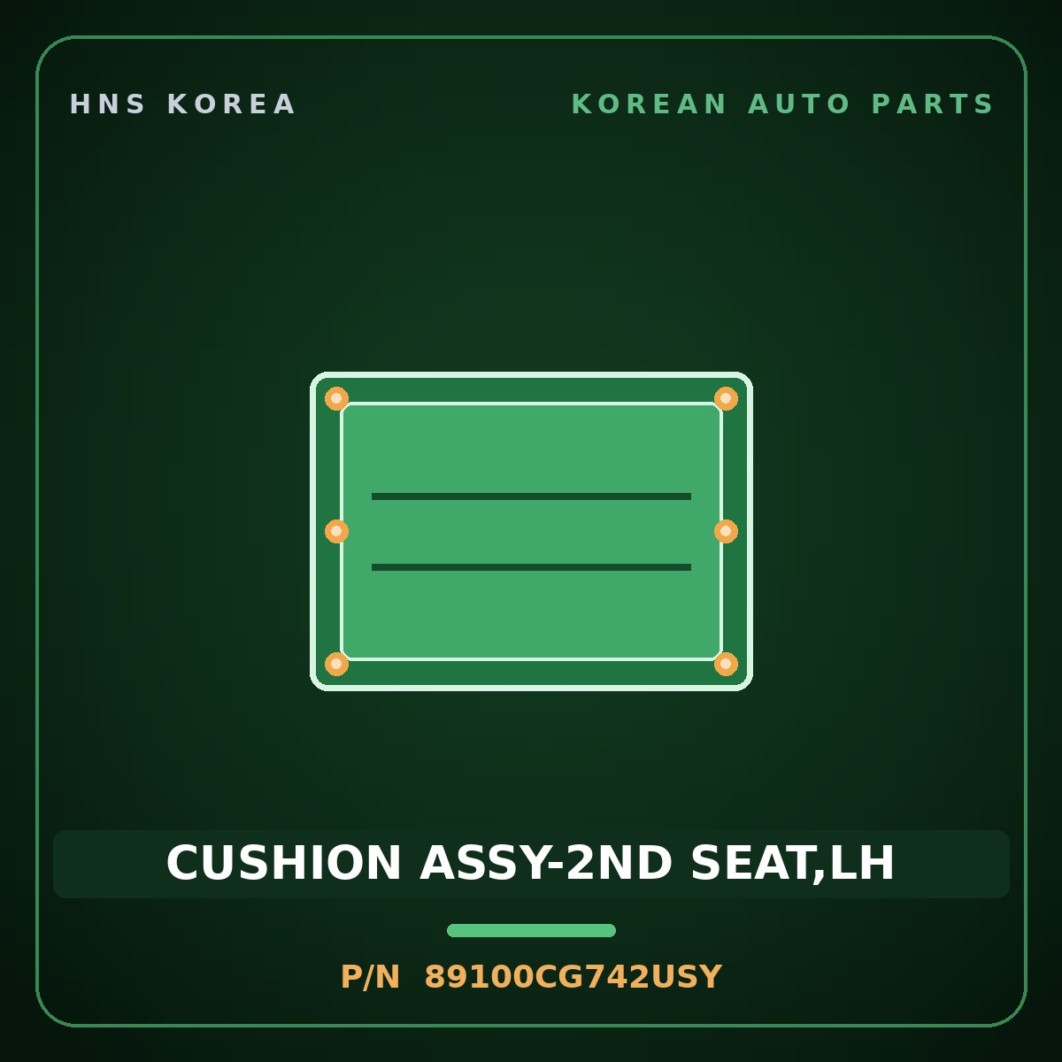 Genuine Mobis CUSHION ASSY-2ND SEAT,LH 89100CG742USY for Staria 2021 HNS Parts Korea