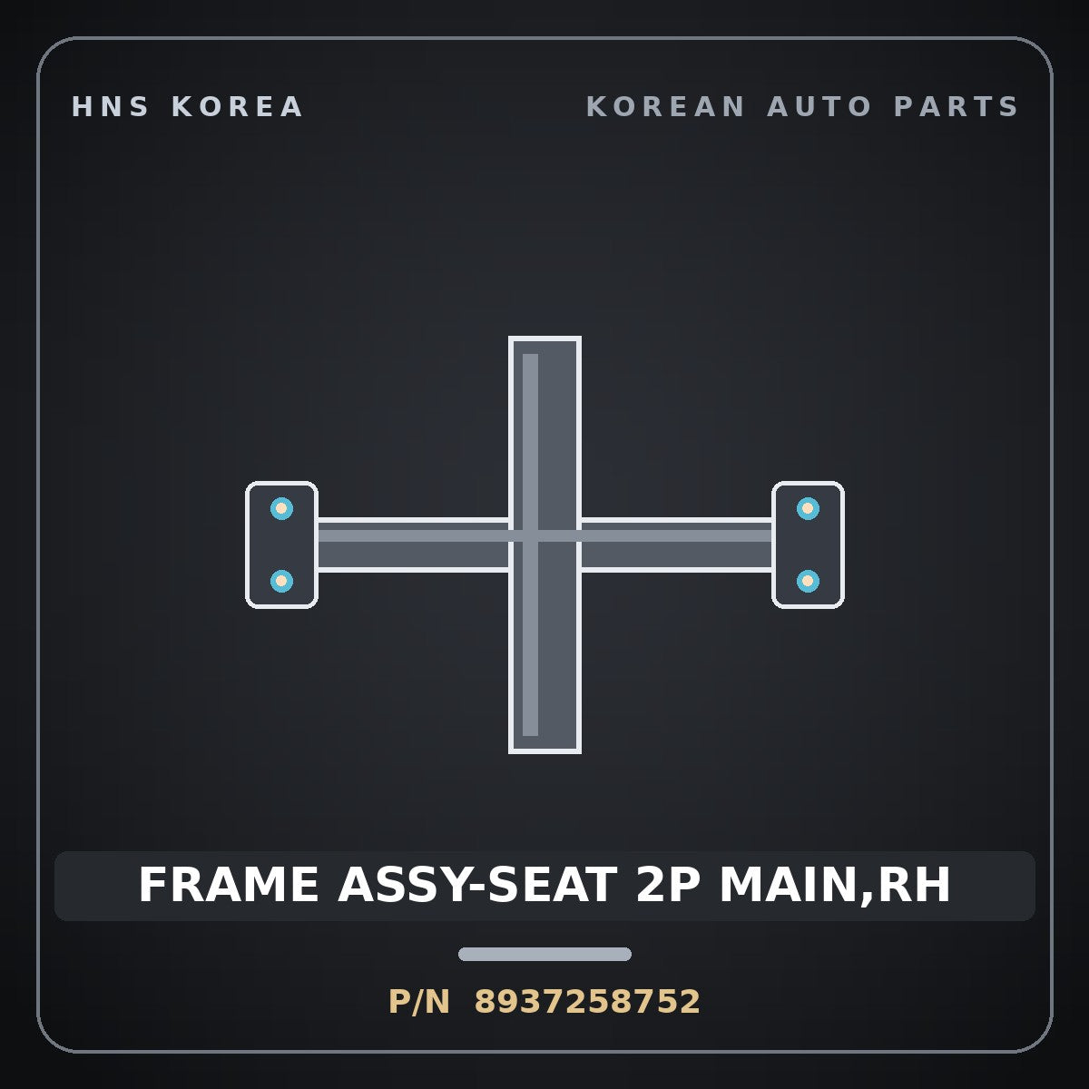 Genuine Mobis FRAME ASSY-SEAT 2P MAIN,RH 8937258752 for County 2020 HNS Parts Korea