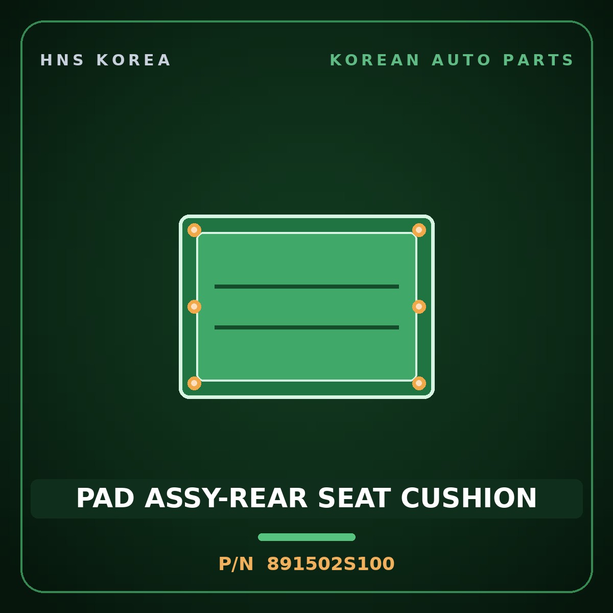 Genuine Mobis PAD ASSY-REAR SEAT CUSHION 891502S100 for Tucson 2010 HNS Parts Korea