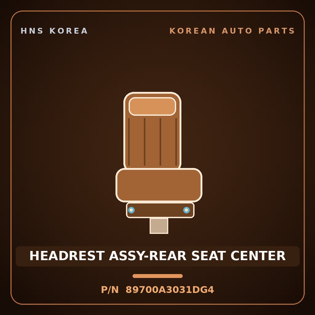 Genuine Mobis HEADREST ASSY-REAR SEAT CENTER 89700A3031DG4 for Ray 2011 HNS Parts Korea