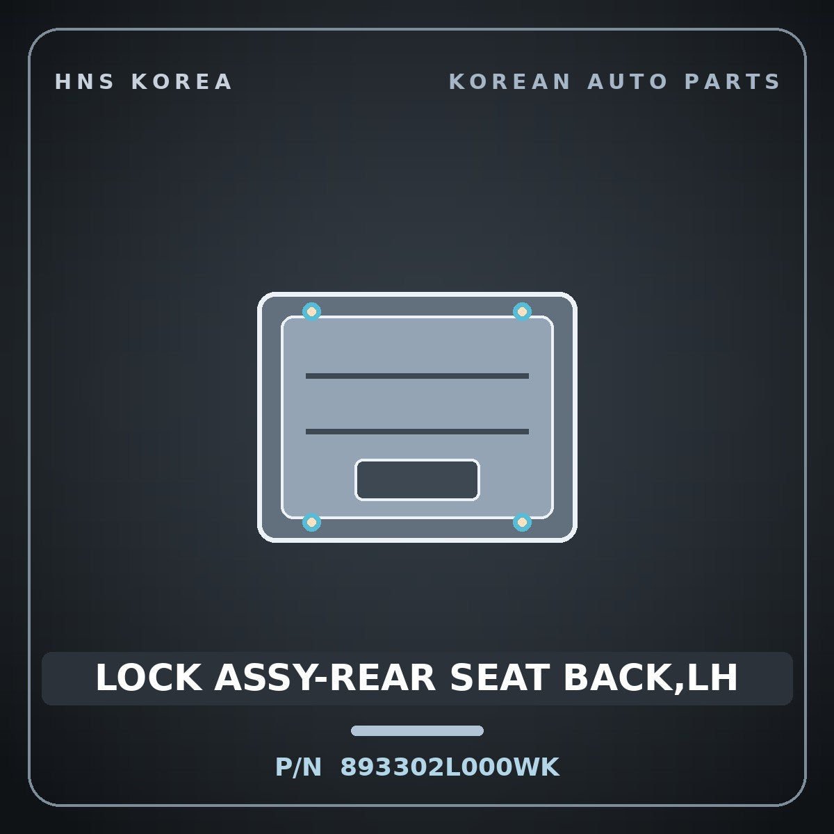 Genuine Mobis LOCK ASSY-REAR SEAT BACK,LH 893302L000WK for i30 2007 HNS Parts Korea