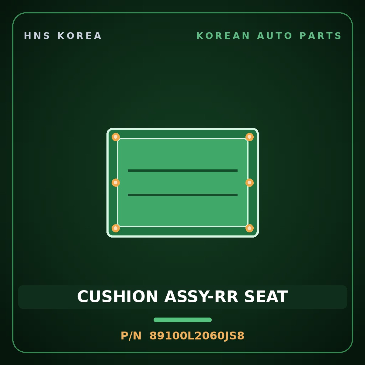 Genuine Mobis CUSHION ASSY-RR SEAT 89100L2060JS8 for K5 2020 HNS Parts Korea