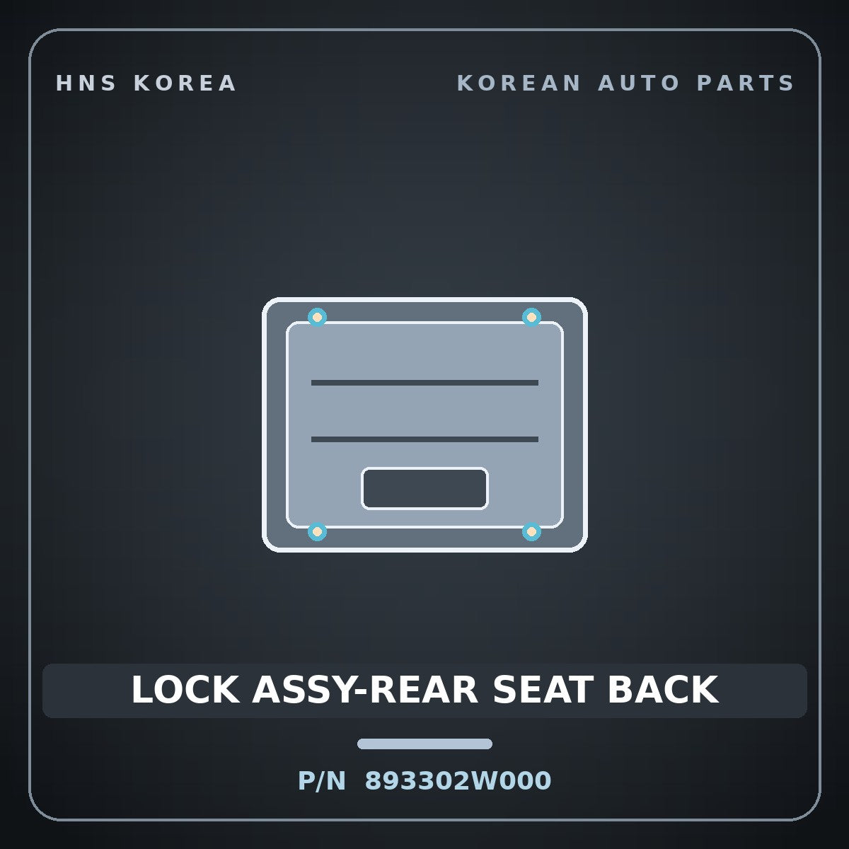 Genuine Mobis LOCK ASSY-REAR SEAT BACK 893302W000 for Santa Fe 2012 HNS Parts Korea