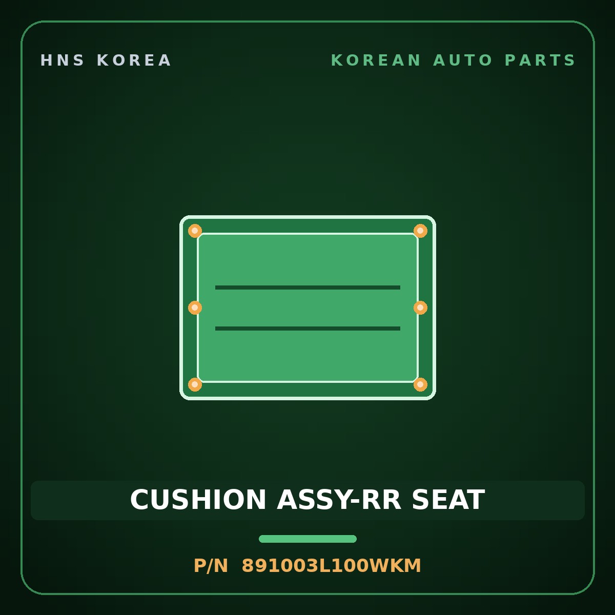 Genuine Mobis CUSHION ASSY-RR SEAT 891003L100WKM for Grandeur 2005 HNS Parts Korea