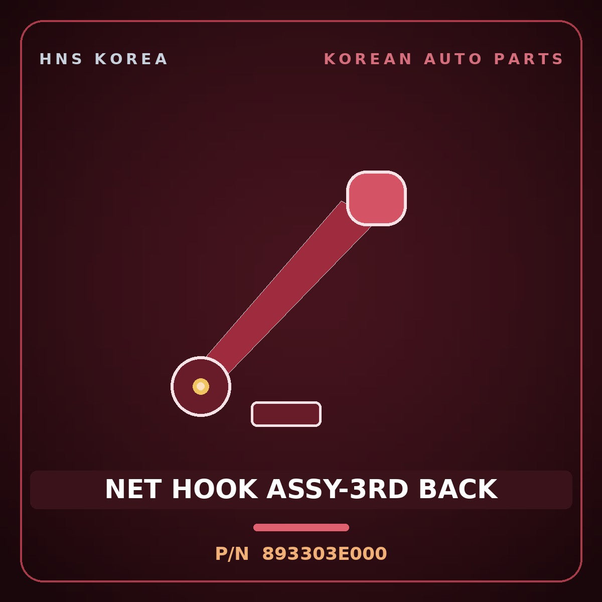 Genuine Mobis NET HOOK ASSY-3RD BACK 893303E000 for Sorento 2006 HNS Parts Korea