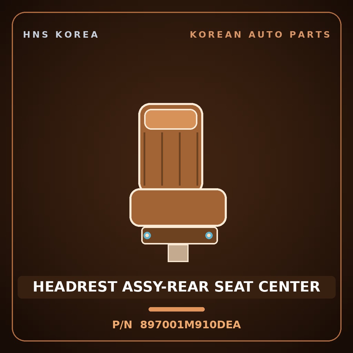 Genuine Mobis HEADREST ASSY-REAR SEAT CENTER 897001M910DEA for Forte 2008 HNS Parts Korea