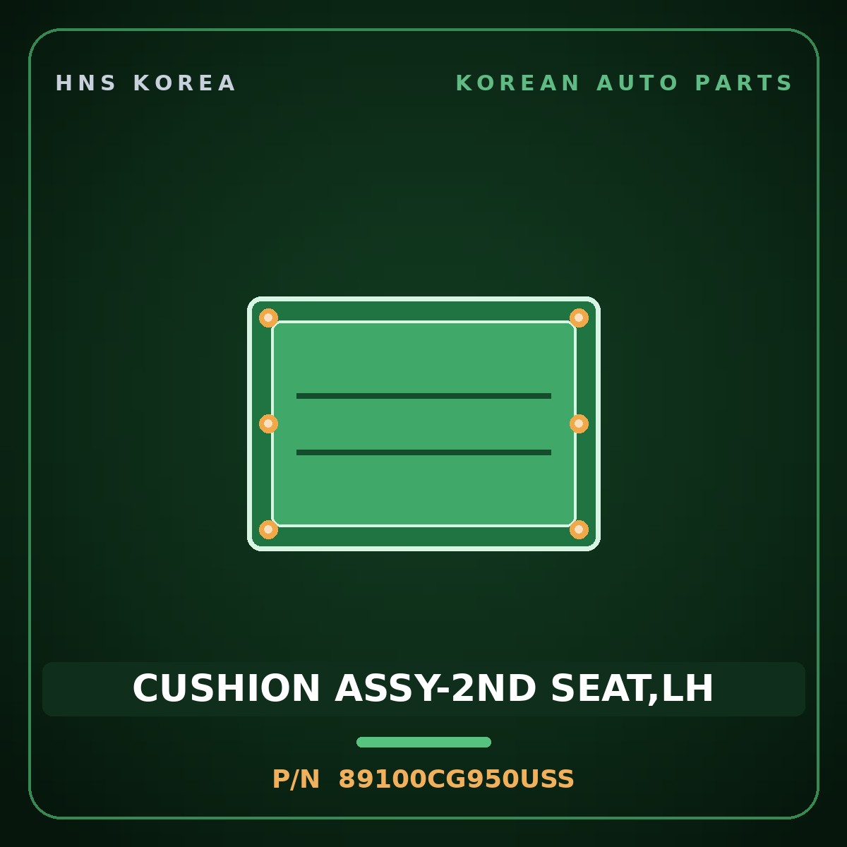 Genuine Mobis CUSHION ASSY-2ND SEAT,LH 89100CG950USS for Staria 2021 HNS Parts Korea