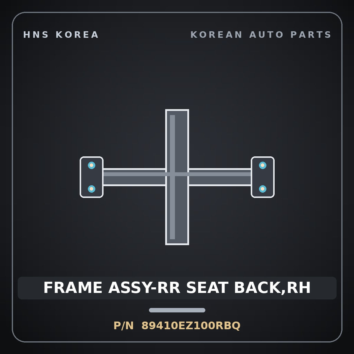 Genuine Mobis FRAME ASSY-RR SEAT BACK,RH 89410EZ100RBQ for EV4 2024 HNS Parts Korea