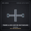 Genuine Mobis FRAME & LOCK ASSY-RR SEAT BACK,RH 89410G2050T9Y for IONIQ 2016 HNS Parts Korea