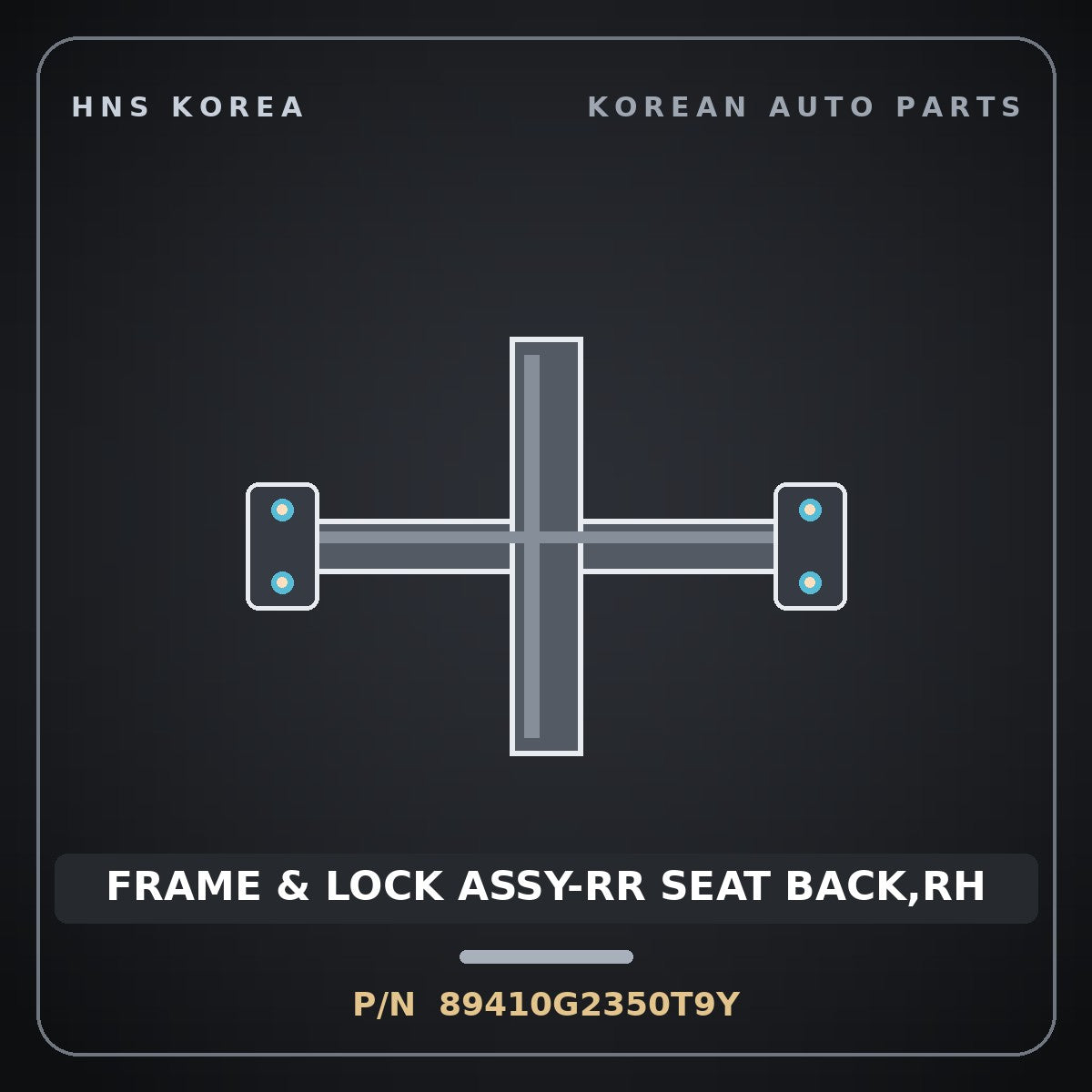 Genuine Mobis FRAME & LOCK ASSY-RR SEAT BACK,RH 89410G2350T9Y for IONIQ 2016 HNS Parts Korea