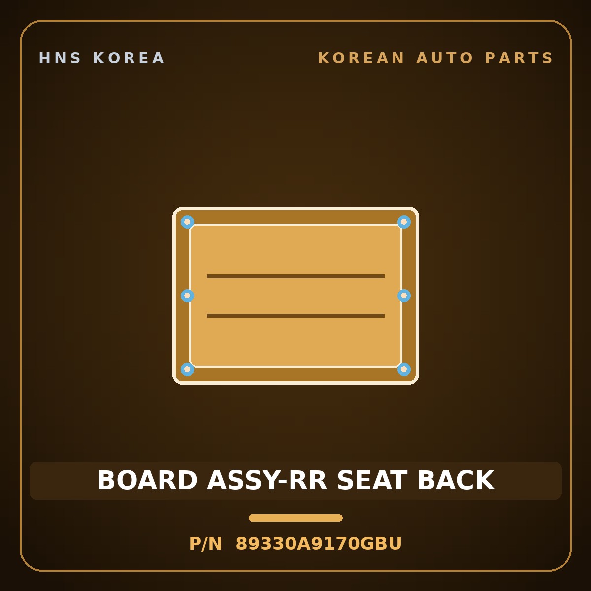 Genuine Mobis BOARD ASSY-RR SEAT BACK 89330A9170GBU for Carnival 2014 HNS Parts Korea