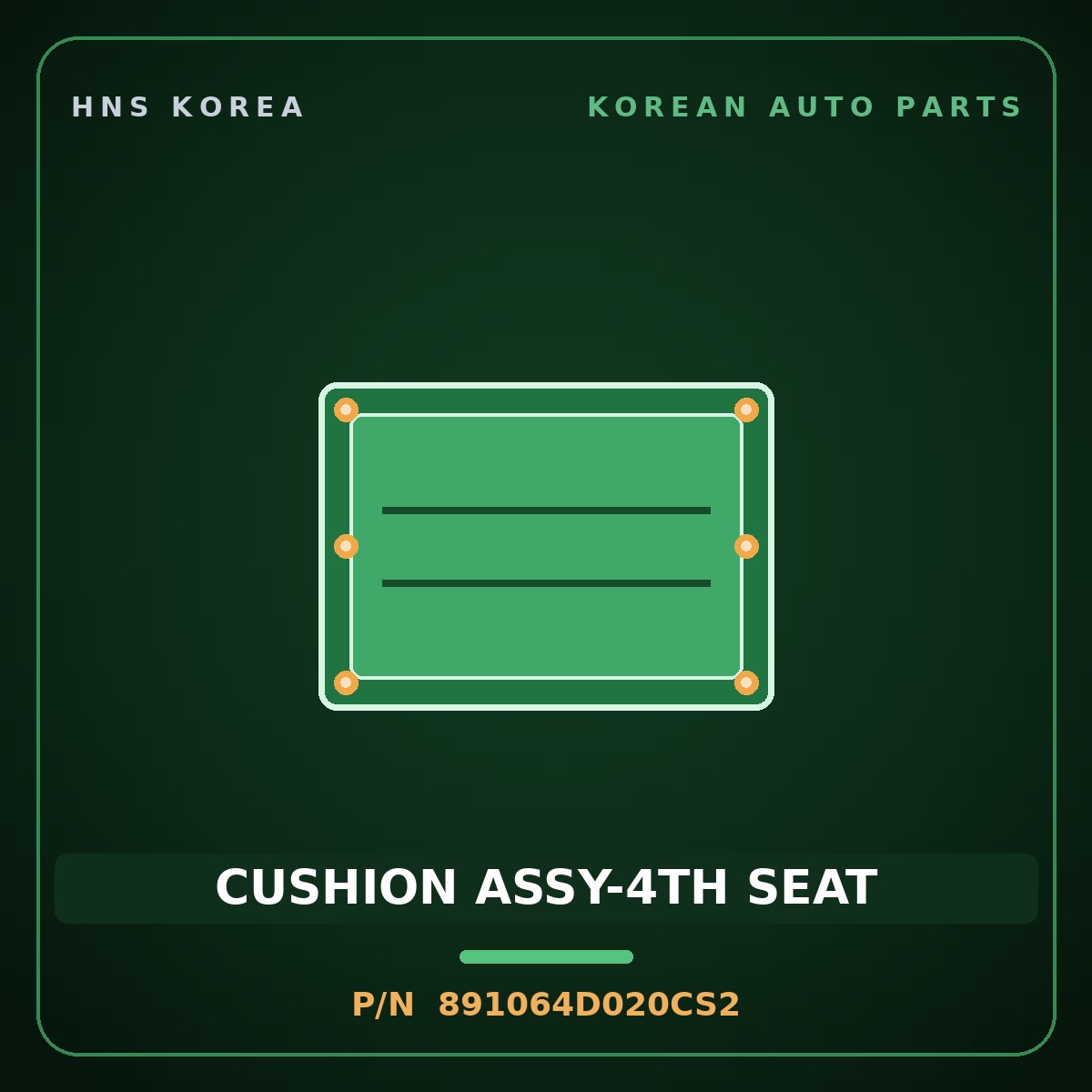 Genuine Mobis CUSHION ASSY-4TH SEAT 891064D020CS2 for Carnival 2005 HNS Parts Korea